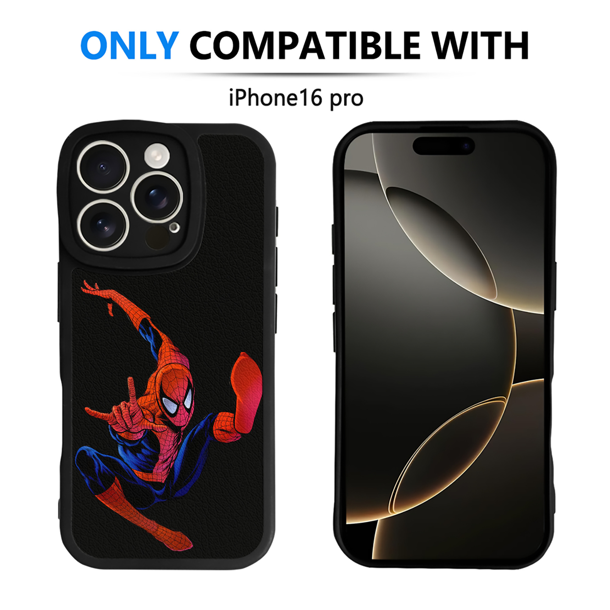 （画像用） Spider Man スパイダーマン 【iPhone 16シリーズ対応】シリコンスマホケース（レザー調） 材質：シリコン